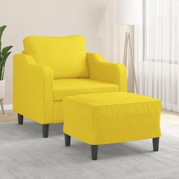 Vidaxl Fotelja s podnožjem svijetložuta 60 cm tkanina
