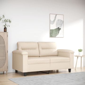 Vidaxl Dvosjed, bež, 120 cm, presvlaka od mikrovlakana