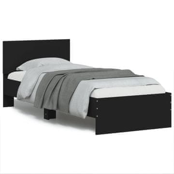 Vidaxl Okvir kreveta s uzglavljem crni 75x190 cm