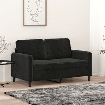 Vidaxl Dvosjed, crna, 120 cm, presvučena baršunom