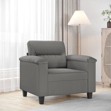 Vidaxl Fotelja, tamnosiva, 60 cm, presvučena mikrofibrom