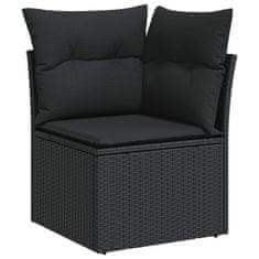 Vidaxl 12-dijelni set vrtnih sofa od poliratana s jastucima crni