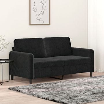 Vidaxl Dvosjed, crna, 140 cm, presvučena baršunom