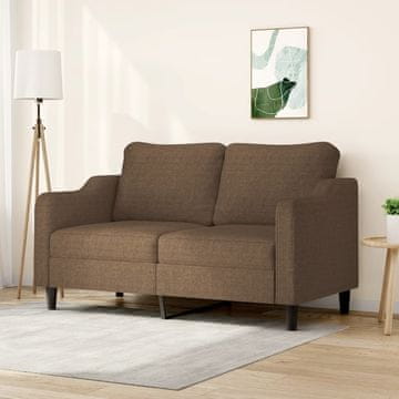 Vidaxl Dvosjed, Smeđa, 140 cm, Presvučena tkaninom