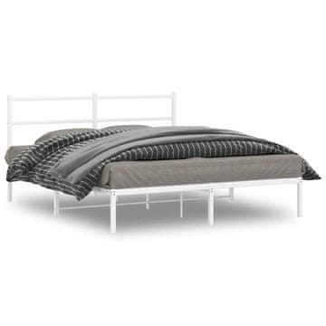 Vidaxl Metalni okvir kreveta s uzglavljem bijeli 160x200 cm