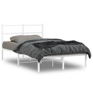 Vidaxl Metalni okvir kreveta s uzglavljem bijeli 120x190 cm
