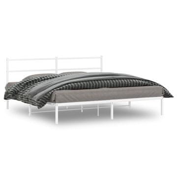 Vidaxl Metalni okvir kreveta s uzglavljem bijeli 193x203 cm