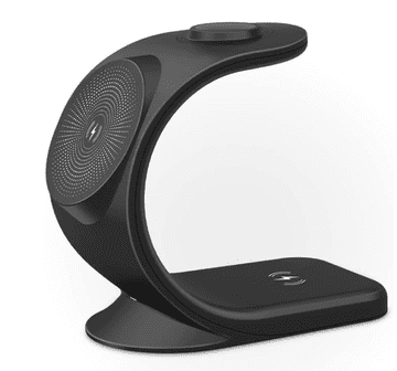 MXM 3u1 bežična punjač za mobitel, slušalice i satove - crna