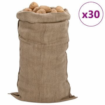 Vidaxl Jutene vrećice, 30 kom, 65 x 135 cm, 100% juta, 340 g/m²