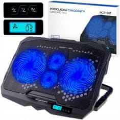 Dexxer LED hlađenje za laptop s LCD 4x ventilatorom 2x USB