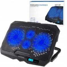 Dexxer LED hlađenje za laptop s LCD 4x ventilatorom 2x USB