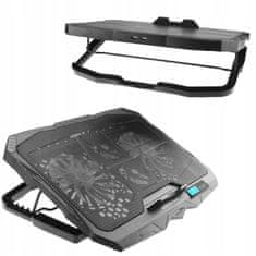 Dexxer LED hlađenje za laptop s LCD 4x ventilatorom 2x USB