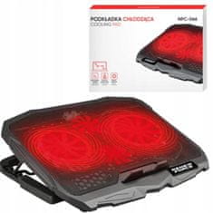 Dexxer LED crvena hladnjaka za laptop 4x ventilator 2x USB