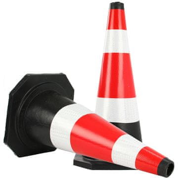 MAR-POL Cestovni gumeni prometni stupić sa reflektirajućom naljepnicom 60cm - stožac