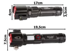 Bailong 3v1 taktički aku. Vodio alu. Ručna svjetiljka Zoom čekić + PowerBank
