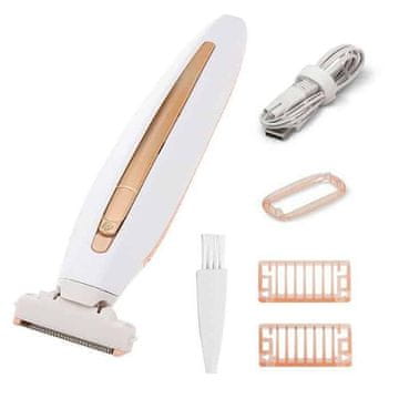 Netscroll Bežični odstranjivač dlačica, za cijelo tijelo, bežični ženski brijač, nježan za sve tipove kože, LED svjetlo, USB punjenje, prijenosan, set nastavaka, LadyCare