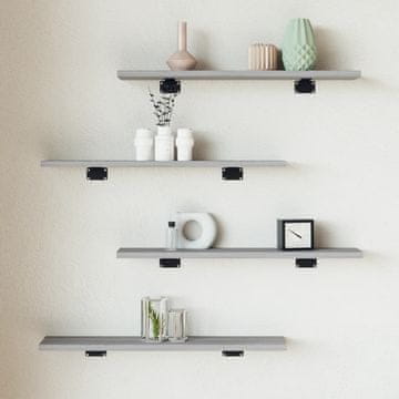 Vidaxl Zidne police, 4 kom, sivi hrast sonoma, 60x10x1,5 cm