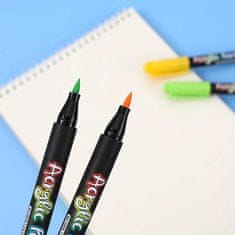Netscroll Akrilni flomasteri za crtanje i slikanje, 24 komada- set akrilnih markera, vodootporni, bez mirisa, za papir, drvo, kamen, keramiku i staklo, AcrylicMarkers
