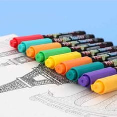 Netscroll Akrilni flomasteri za crtanje i slikanje, 24 komada- set akrilnih markera, vodootporni, bez mirisa, za papir, drvo, kamen, keramiku i staklo, AcrylicMarkers