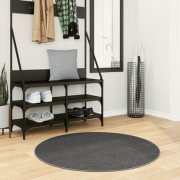 Vidaxl IZA tepih, niski flor, antracit, Ø 100 cm