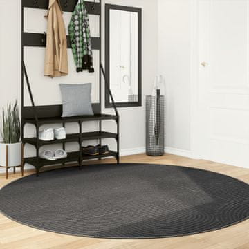 Vidaxl IZA tepih, niski flor, antracit, Ø 200 cm