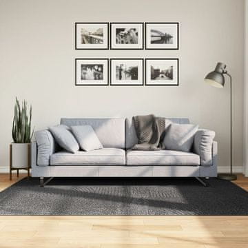 Vidaxl IZA tepih, niska flora, antracit, 140x200 cm
