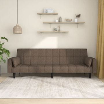 Vidaxl dvosjed, 2 jastuka, taupe, presvlaka od tkanine