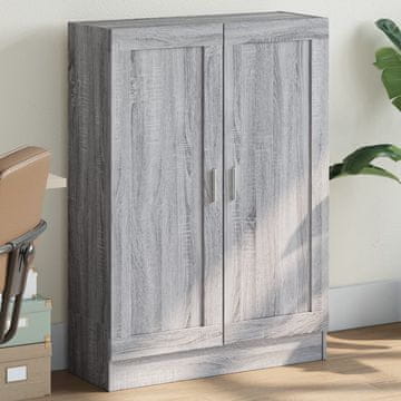 Vidaxl Biblioteka siva, hrast sonoma, 82,5 x 30,5 x 115 cm