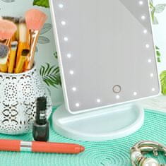 Malatec 22 LED osvijetljeno kozmetičko ogledalo rotirajući USB bijeli
