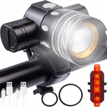 Malatec USB LED baterija. lampe za bicikl T6 CREE LED XM-L + stražnje svjetlo