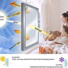 Netscroll Samoljepljiva zrcalna folija za prozore i vrata, zaštita od pogleda, UV zraka i zagrijavanja, jednostavna montaža, MirrorFoil