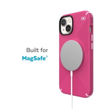 Speck Presidio2 Grip MagSafe - Protuklizna maskica za iPhone 14 Plus (Digitalpink / Blossompink / Bijela)