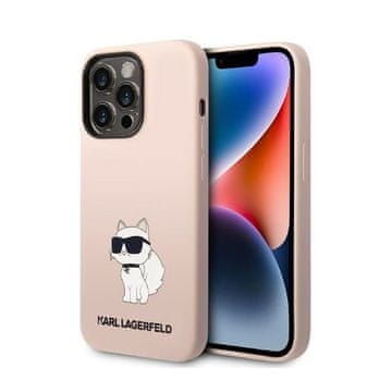 Karl Lagerfeld silikonska NFT Choupette maskica za iPhone 14 Pro (roza)