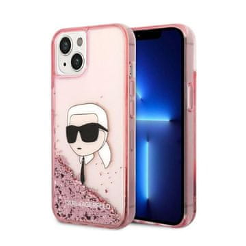 Karl Lagerfeld tekuća glitter NFT Karl's Head maskica za iPhone 14 Plus (roza)