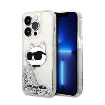 Karl Lagerfeld tekuća glitter NFT Choupette glava - maskica za iPhone 14 Pro (srebrna)