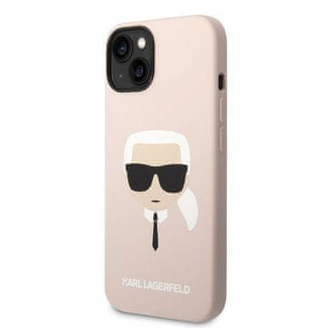 Karl Lagerfeld silikonska Ikonik Karl`s Head MagSafe maskica za iPhone 14 Plus (roza)