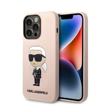 Karl Lagerfeld silikonska NFT Ikonik maskica za iPhone 14 Pro (roza)