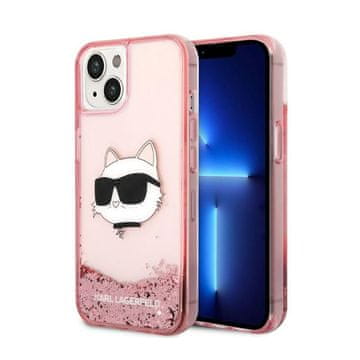 Karl Lagerfeld Liquid Glitter NFT Choupette Head - maskica za iPhone 14 Plus (roza)