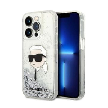 Karl Lagerfeld tekuća glitter NFT Karl's Head maskica za iPhone 14 Pro Max (srebrna)