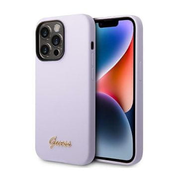 Guess silikonska vintage maskica za iPhone 14 Pro (ljubičasta)