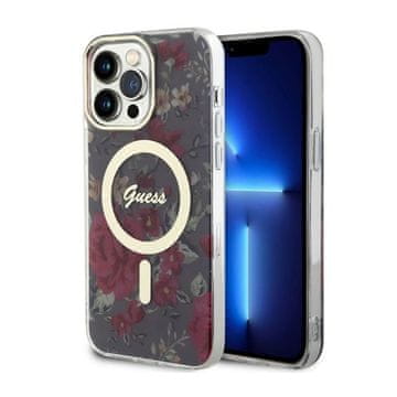 Guess Flower MagSafe - maskica za iPhone 14 Pro Max (zelena)