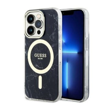 Guess Marble MagSafe - maskica za iPhone 14 Pro Max (crna)