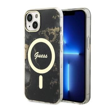 Guess zlatna mramorna MagSafe maskica za iPhone 14 (crna)