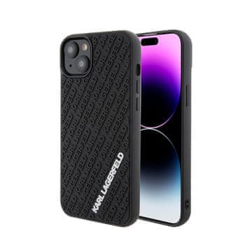 Karl Lagerfeld 3D gumeni višestruki logo - maskica za iPhone 15 Plus (crna)