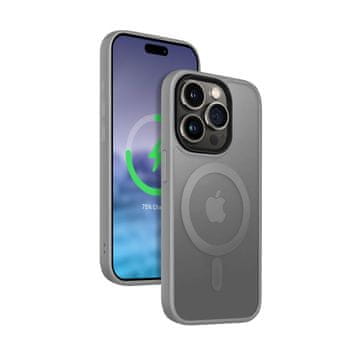 Crong Hybrid Frost MAG Cover - MagSafe maska za iPhone 15 Pro (siva)