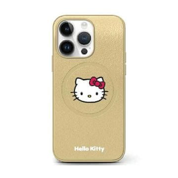 HELLO KITTY kožna maskica za glavu mačke MagSafe - maskica za iPhone 15 (zlatna)