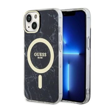 Guess Marble MagSafe - maskica za iPhone 14 (crna)