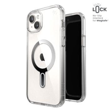 Speck Presidio Perfect-Clear ClickLock & Magsafe - maskica za iPhone 15 Plus / iPhone 14 Plus (prozirna / kromirana završna obrada / srebrna)