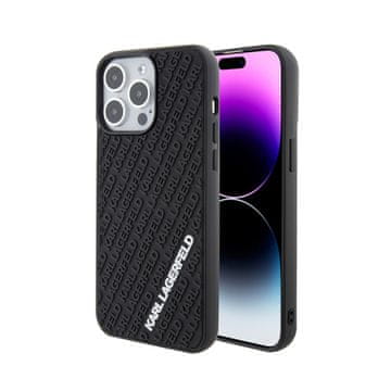 Karl Lagerfeld 3D gumeni višestruki logo - maskica za iPhone 15 Pro Max (crna)