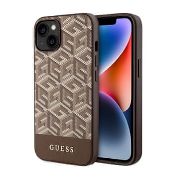 Guess GCube Stripes MagSafe - maskica za iPhone 14 Plus (smeđa)